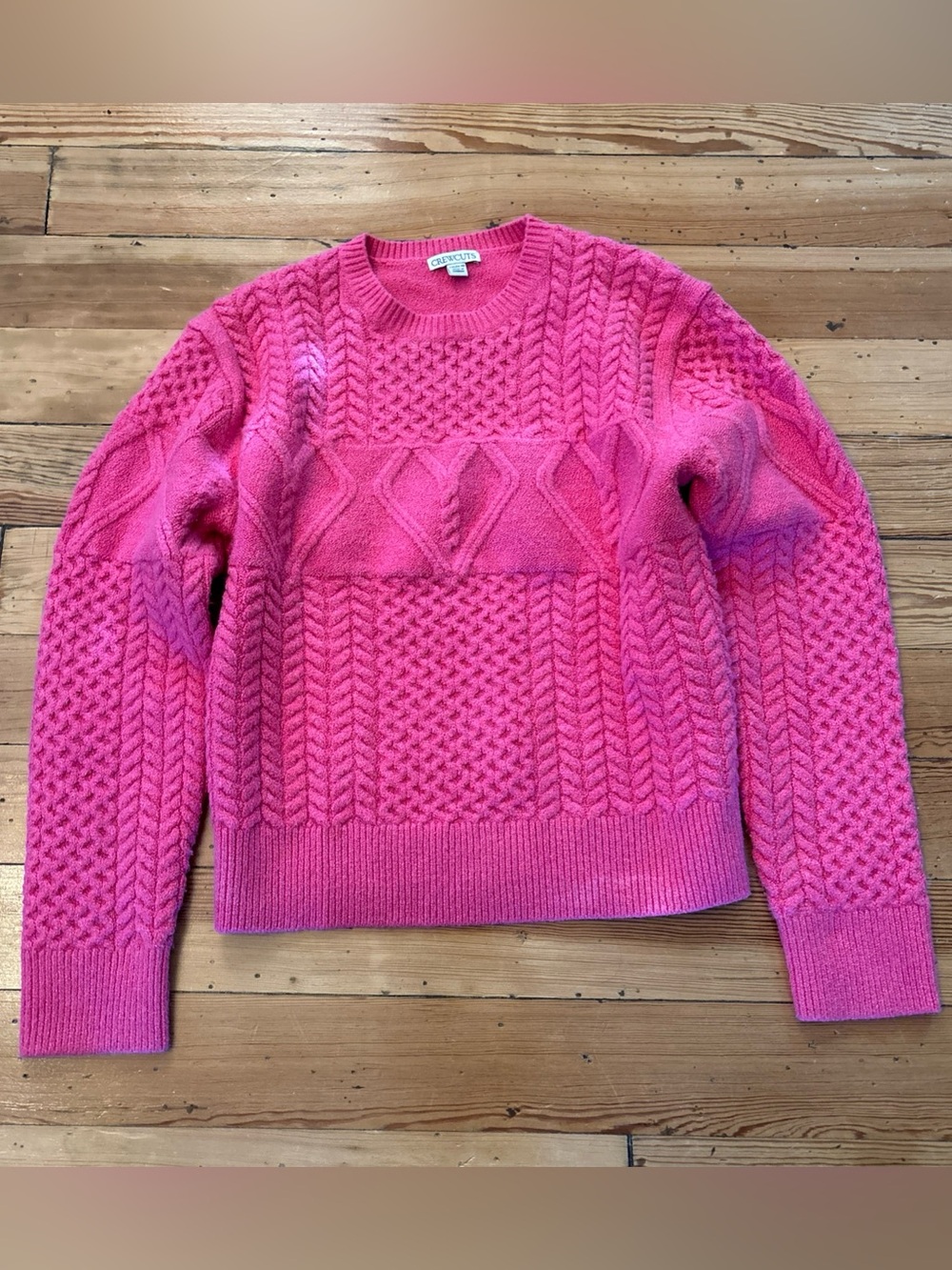 J.Crew Crewcuts Girls' heart cable-knit sweater with Lurex® metallic threads 14